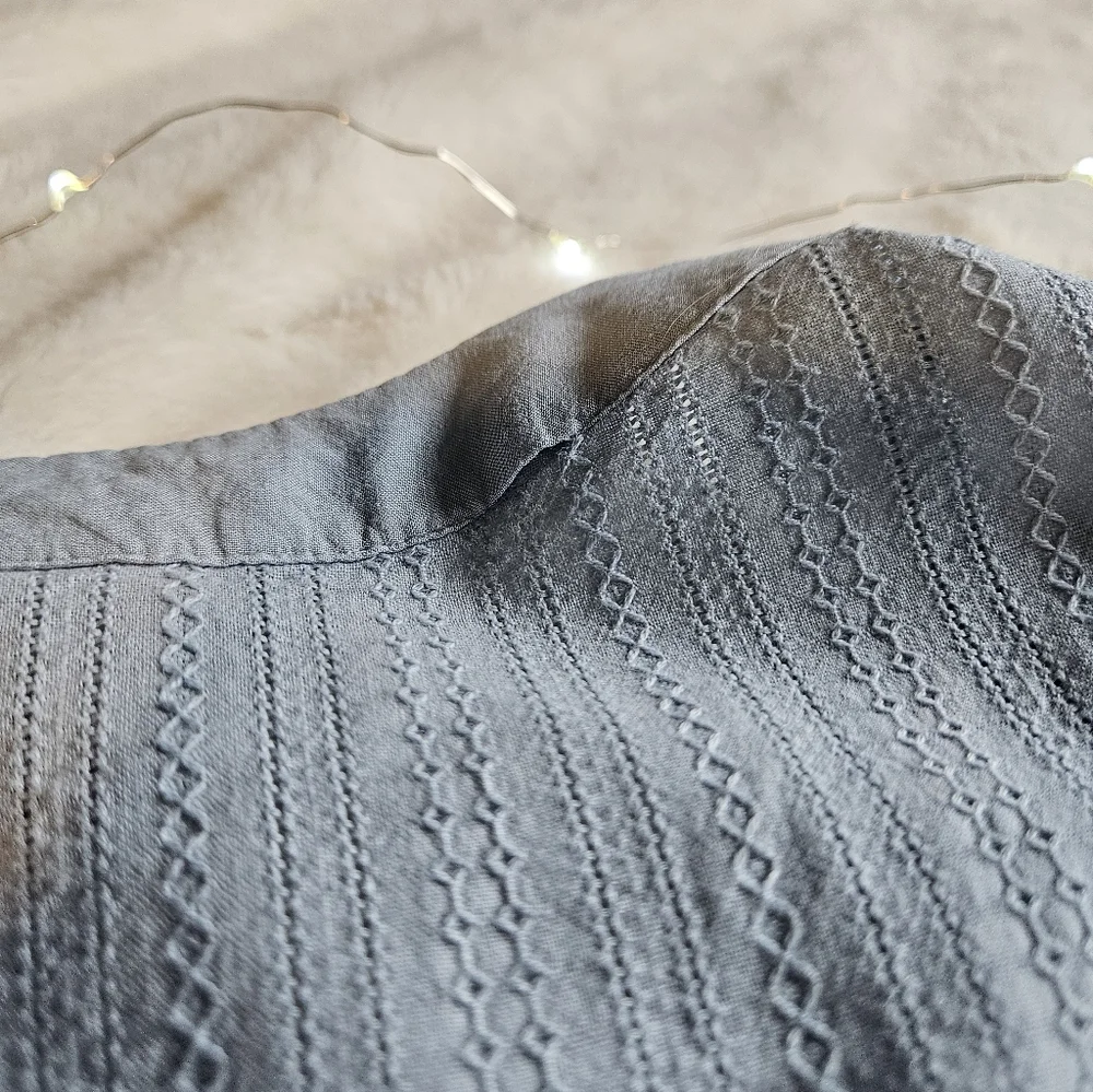 2/$10 Knox Rose Cottagecore Pale Blue Textured Button-Front Dress - Picture 8 of 8